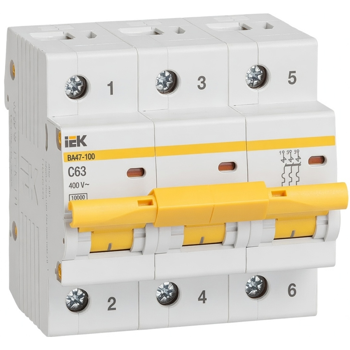 Автоматический выключатель 3Р ВА47-100 63А ИЭК